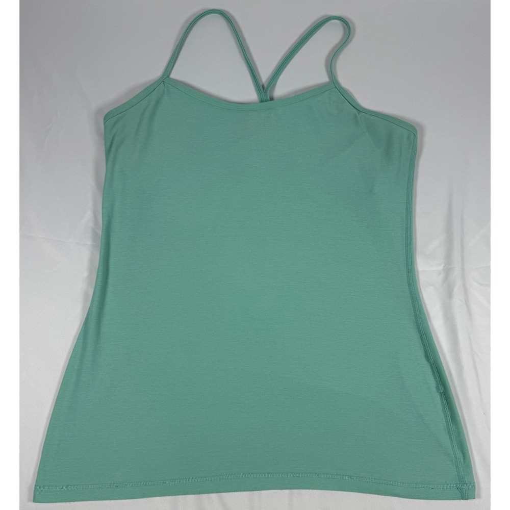 Lululemon Power Y Tank Top Mint Green Built In Bra Size L 10 12